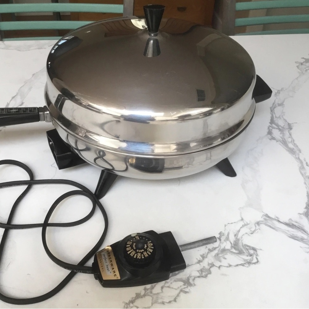 Farberware 12" Perfect Heat Stainless Electric Frypan Skillet 310-B Dome Lid VTG